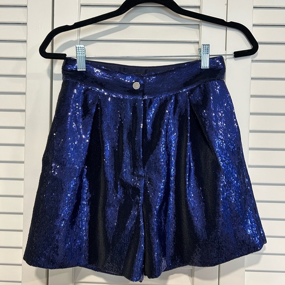 Retrofete blue sequin blazer and shorts set- myma jacket - Picture 3 of 14